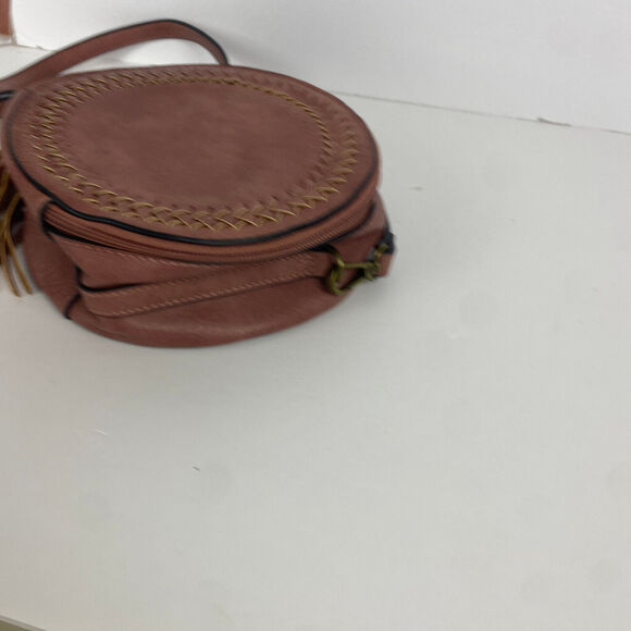 NWT Ampere Suzie Round Crossbody Handbag Nude Dusty Rosey Red - Picture 5 of 7